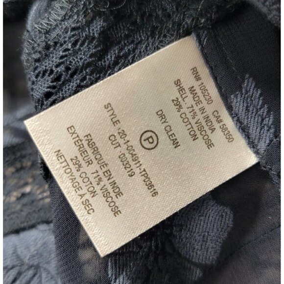 Joie Chaylse Floral Embroidery Lace Trim Blouse In Deep Sea Size XS - Picture 13 of 14